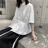 2121P60暗黑设计款短袖衬衫不规则宽松小众，商品下架区，钱塘801（原钱塘901）