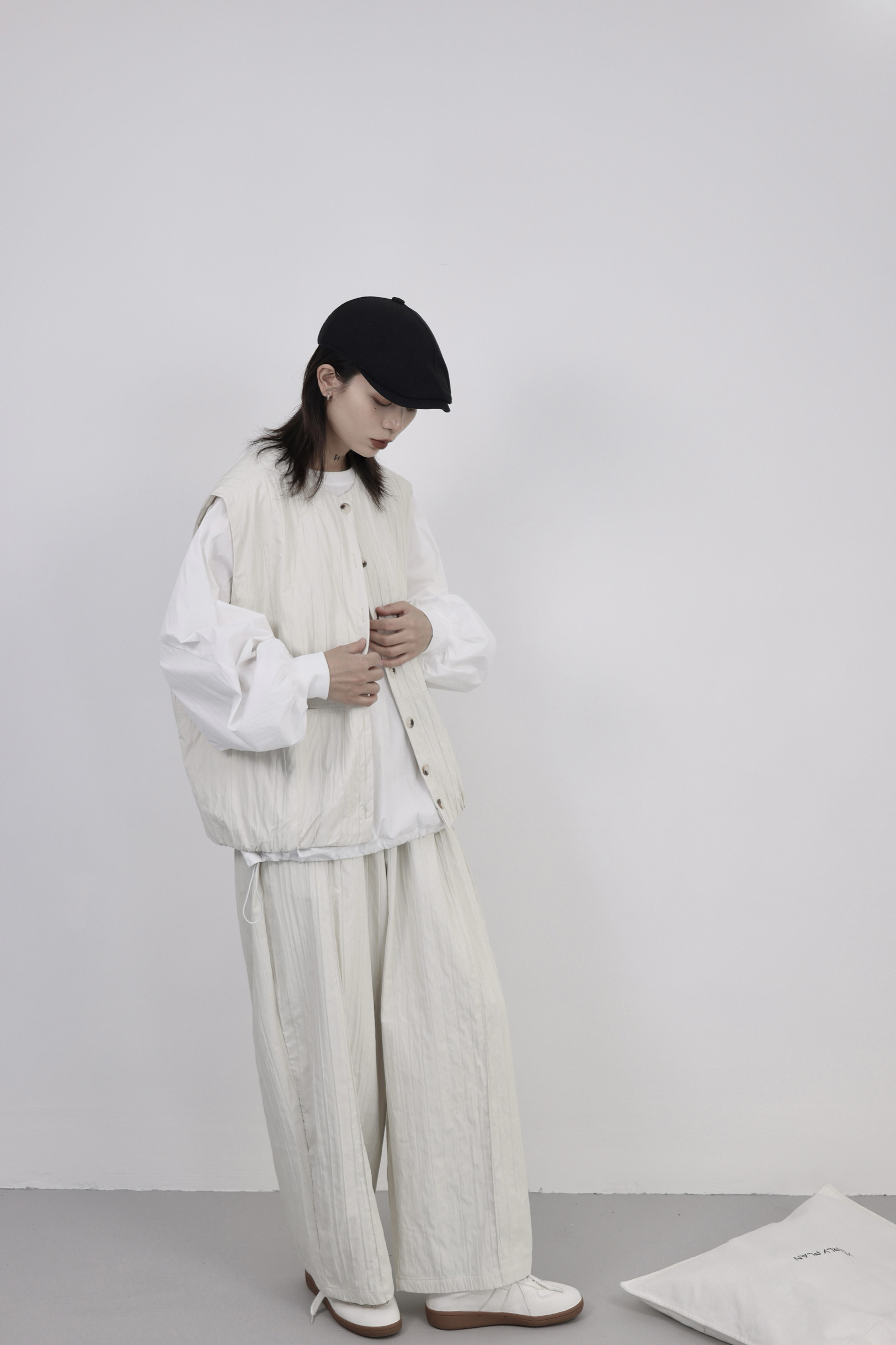 宽松休闲百搭束腰口袋开衫棉马甲外搭,女装马甲,钱塘801（原钱塘901）