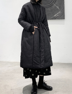 19021P165暗黑羽绒棉服中长款保暖加厚图片