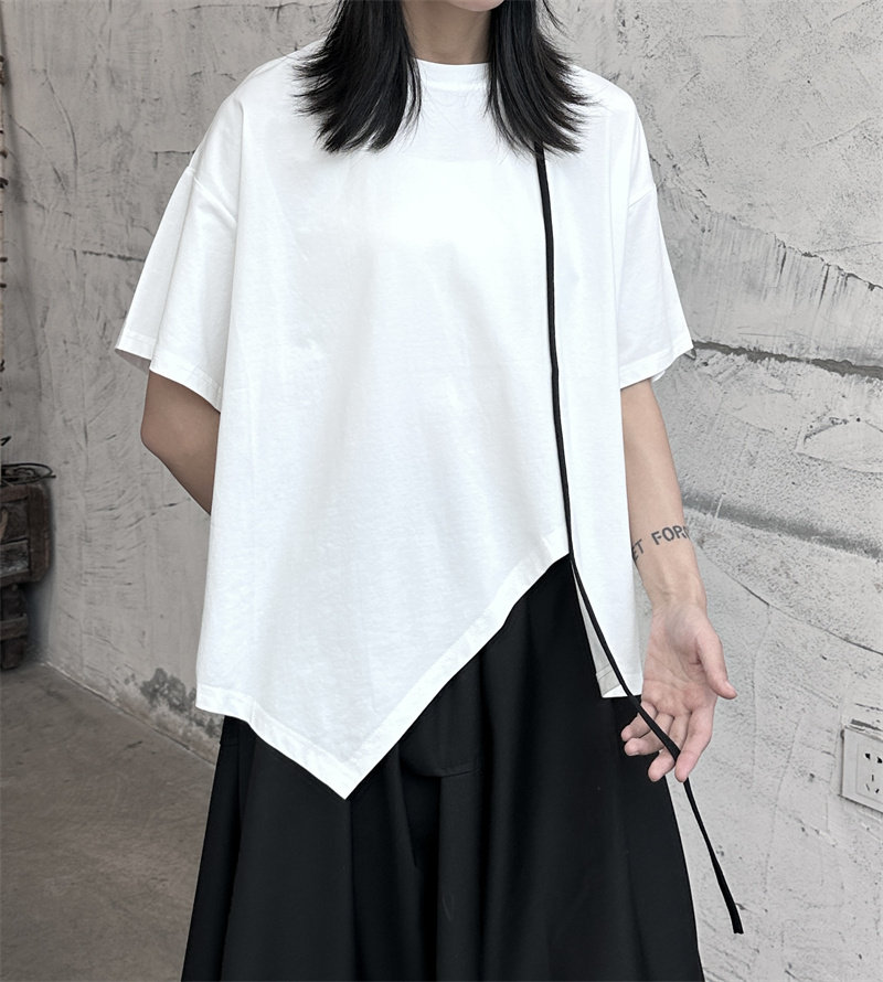 夏季女士t恤BLACKANDWHITE上衣宽松半袖棉百搭白色短袖新款,女装T恤,钱塘801（原钱塘901）