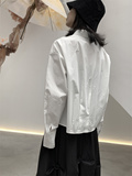 2192P65暗黑不对称设计款收腰衬衫女长袖，女装衬衫，钱塘801（原钱塘901）