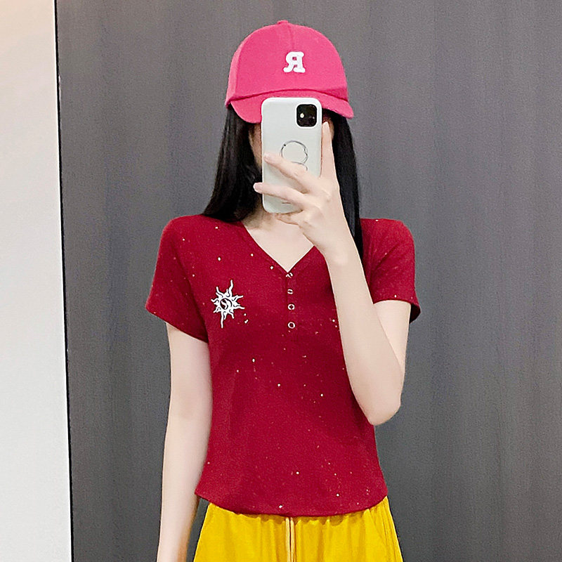 杨丽萍新款广场舞服装上衣棉夏季亮片刺绣薄款运动跳体操鬼步舞服