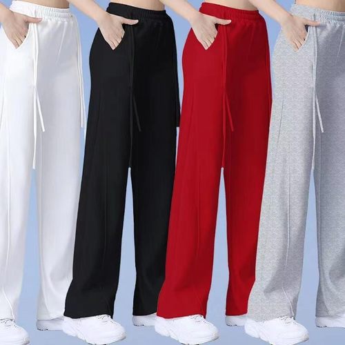 杨丽萍春秋广场舞裤子新款棉直筒飘带裤运动时尚健身操曳步舞蹈裤