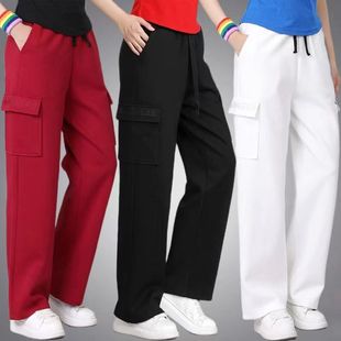 杨丽萍新款夏广场舞薄款裤子棉松紧腰直筒运动跳操爵士鬼步舞蹈裤