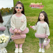 女童春季 童装 春秋款 2026新款 宝宝不开裆孩子湖州棉B类套装 图片色