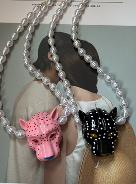 小众设计感珍珠粉豹轻奢项链短项链颈链甜酷choker锁骨链女百搭