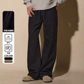 黑休闲长裤 慵懒大码 子男宽松直筒高级轻薄 垂感西裤 LOADMIND春季