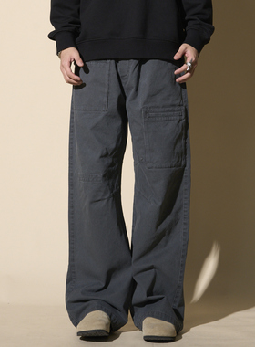 LOADMIND秋冬美式复古工装裤男弯刀伞兵直筒宽松阔腿潮休闲裤子男