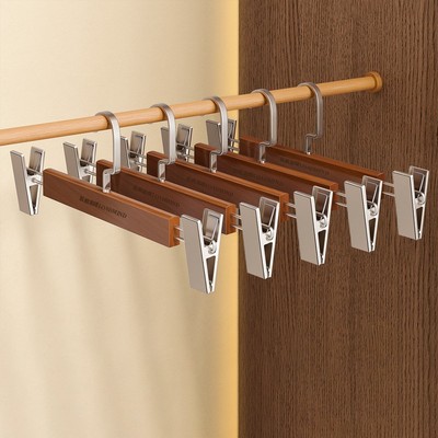 LOADMIND品牌专属定制裤架无痕悬挂360度可旋转原木复古裤架