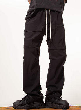 LOAD夏薄款冰丝速干冲锋裤机能登山工装裤美式高街宽松裤子男直筒