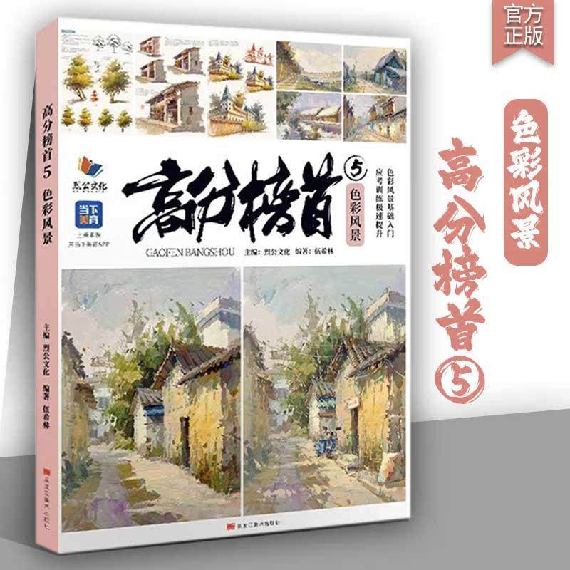 高分榜首 5 色彩风景 2025烈公文化伍希林色彩基础局部解析色稿完整稿对照范画临摹写生范本美术高考联考教材教程水粉书籍