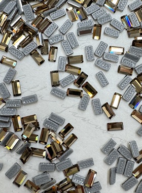 新款施家华子246浅黄水晶深香槟平底异形整合min马眼三角水滴扇形