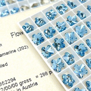 施华花式石4744梅花尖底指甲超闪多色水晶材料包花朵钻球diy