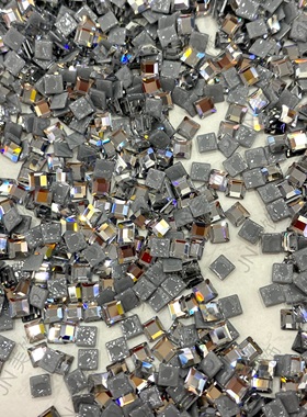 2400小方3mm异型钻进口施甲烫底平钻美甲满钻指尖mini款白色方钻