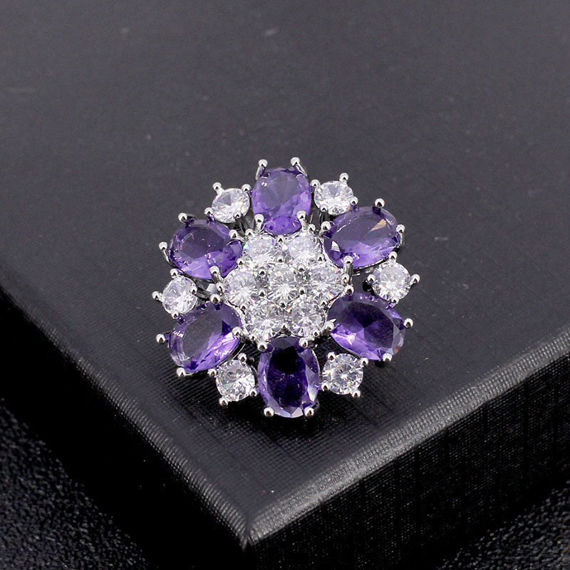 KOUCIY高档奢华紫色水钻西装纽扣锆石扣子小香风大衣外套装饰扣