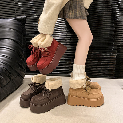 东北真皮百搭雪地靴女2024新款厚底厚绒保暖洋气女款雪地棉靴