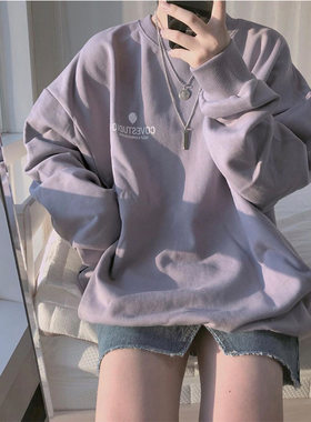 棉秋季新款韩版宽松套头长袖卫衣女学生薄款上衣外套女