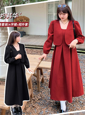 2377春新品加肥胖mm红色连衣裙微胖大码敬酒服回门领证小红裙