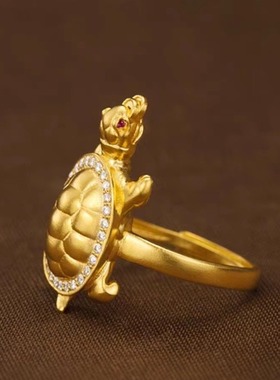 足金999戒指24k黄金招财乌龟戒指