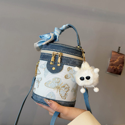 水桶包手工编织包包刺绣手缝包