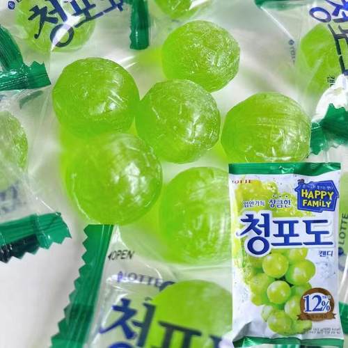 乐天绿葡萄味糖果韩剧糖果喜糖