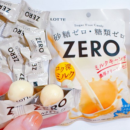 日本进口乐天ZERO奶糖0蔗糖无糖北海道牛乳硬糖低卡孕妇控糖糖果