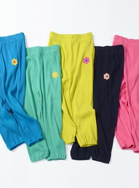 现货betop夏季运动中小童女童裤纯色棉长裤中腰打底裤童装裤子潮