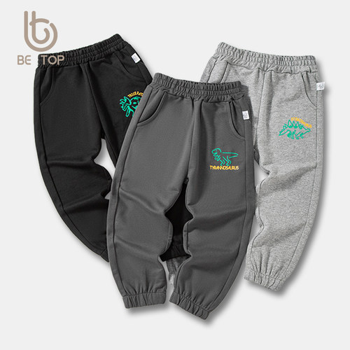 betop儿童长裤字母印花秋季新品