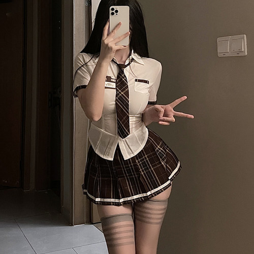 诱惑jk短裙服套装女套装