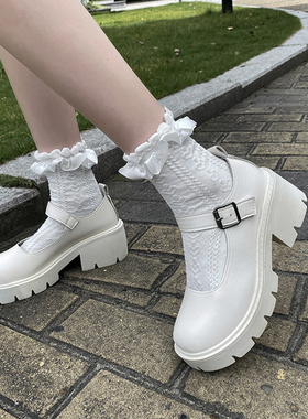 大码34-43码洛丽塔单鞋伪娘小皮鞋厚底玛丽珍鞋高跟萝莉jk制服鞋