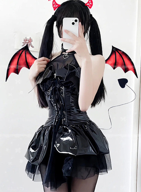 二次元魅魔女装大佬cosplay用品小恶魔透视短裙纯欲伪娘制服套装