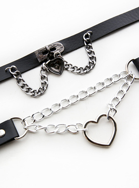 日系喉结饰品爱心百搭项圈锁骨链