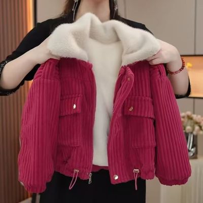 女童冬季新款棉衣加绒加厚外套棉服儿童冬装女宝宝洋气超厚派克服