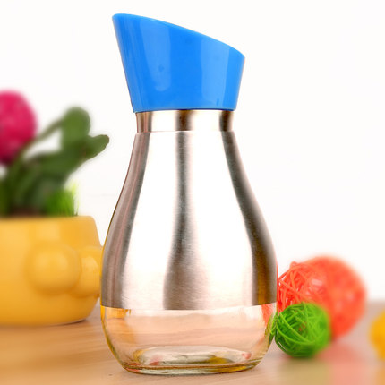 咔咪朵450毫升不锈钢玻璃油壶 油瓶防漏油酱油瓶油罐厨房用品