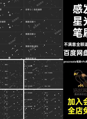 光点星光笔刷procreate笔刷 Ps笔刷（双格式）装饰氛围45款感发