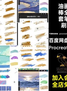 油画棒全套笔刷Procreate适用蜡笔厚procreateiPad涂鸦绘画ps画笔