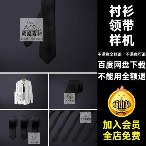 提案贴图VI印花效果图PSD图案智能衬衫样机领带领带贴图样机商务