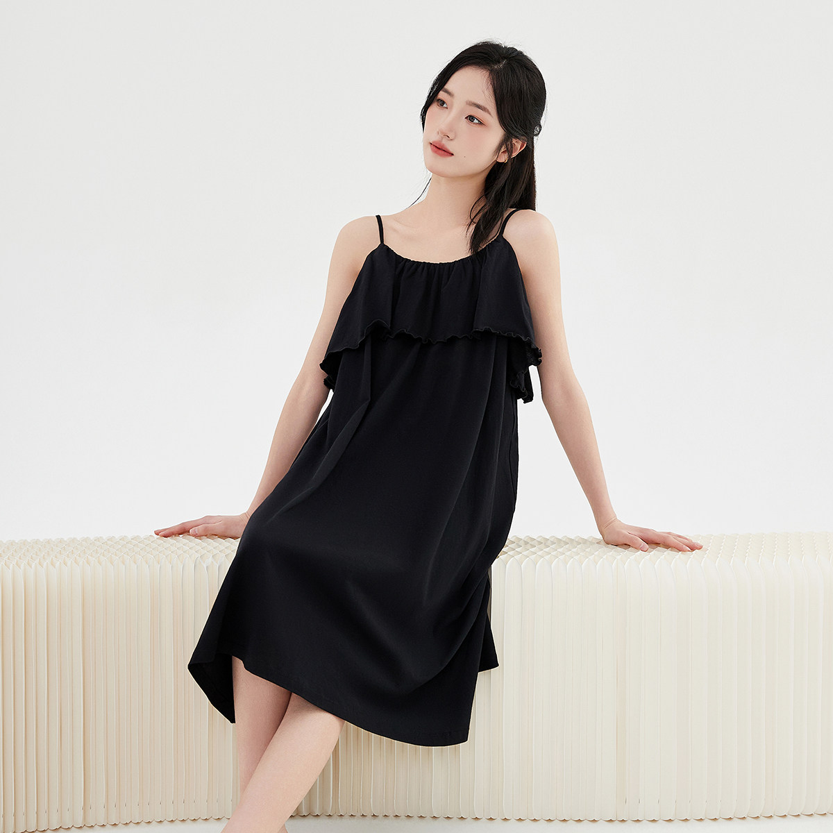 顶瓜瓜纯棉夏季小香风家居服睡裙