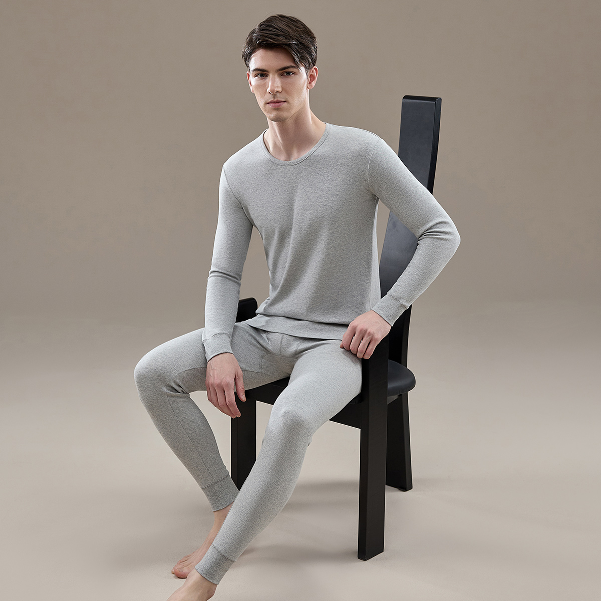 顶呱呱棉毛衫全棉秋衣秋裤男士