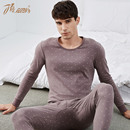 顶呱呱顶瓜瓜保暖内衣青年全棉中厚男士秋衣秋裤纯棉套装棉毛衫