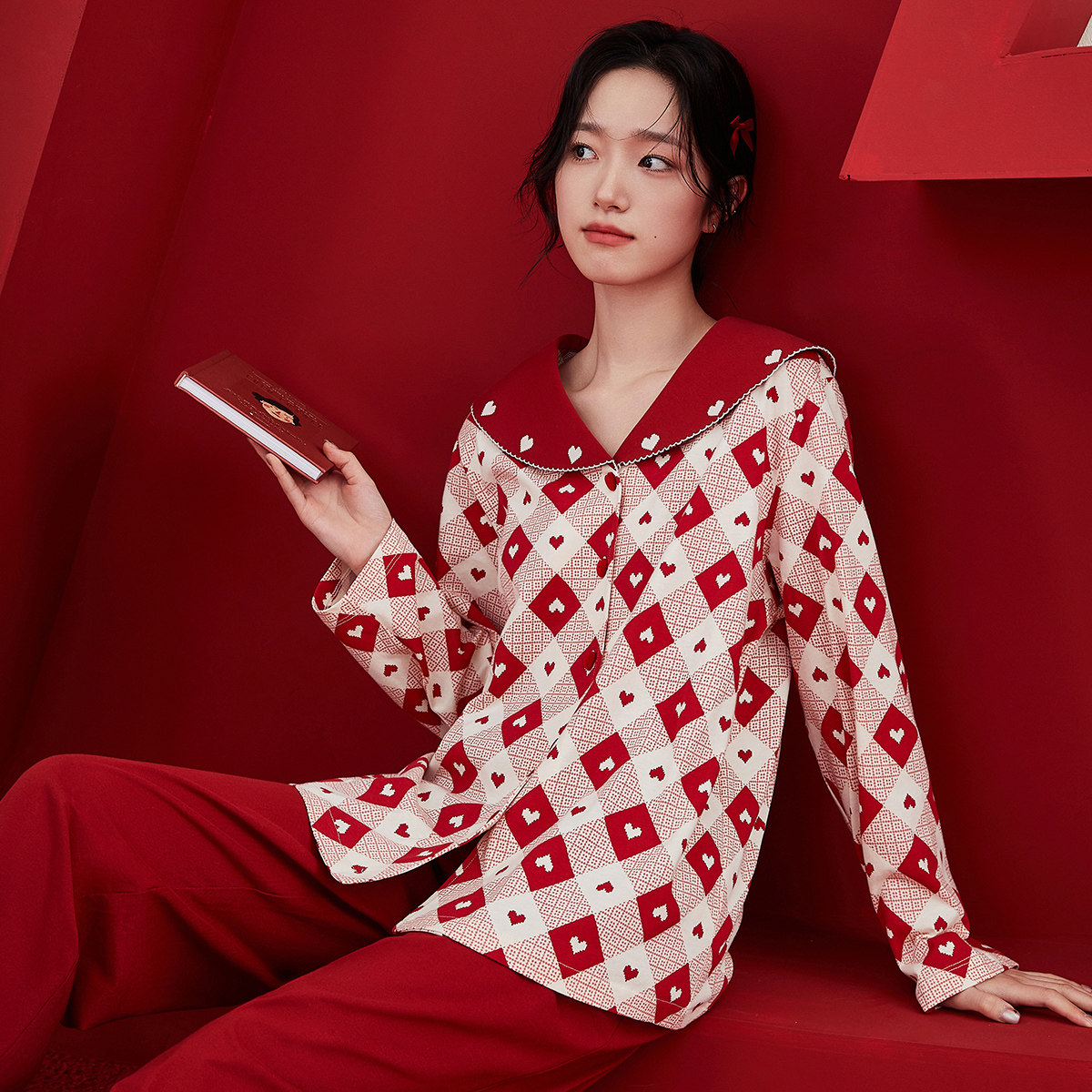 顶瓜瓜女士纯棉家居服套装