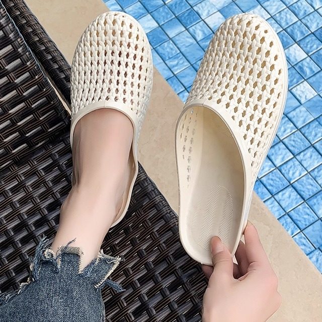 时尚水晶拖鞋居家夏季女士镂空透明包头外穿防臭洞洞防滑妈妈懒人,女鞋,包头拖,淘宝优惠券,粉丝福利购,淘宝优惠卷