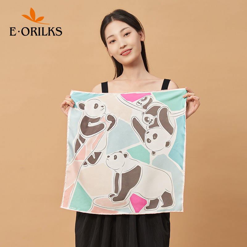 eorilks春夏桑蚕丝双面小方巾