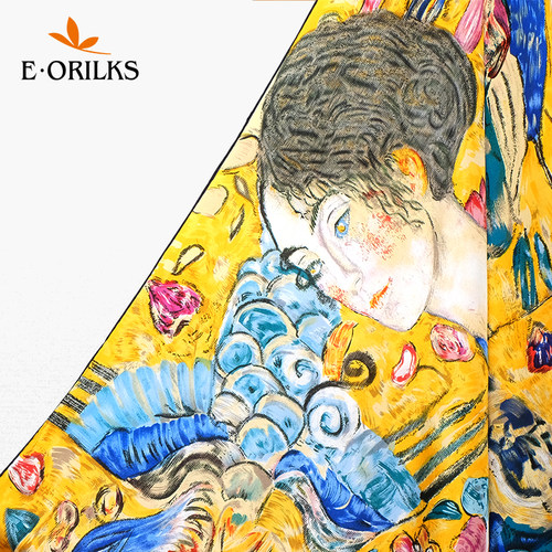 eorilks油画桑蚕丝女人大方巾