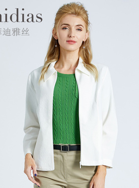 Phidias春秋白色西装外套女新款气质时尚高级设计感小众开衫