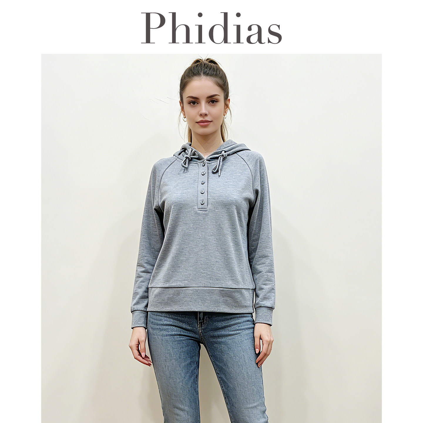 Phidias薄款卫衣外套女春2026新款连帽显瘦套头长袖上衣商场同款