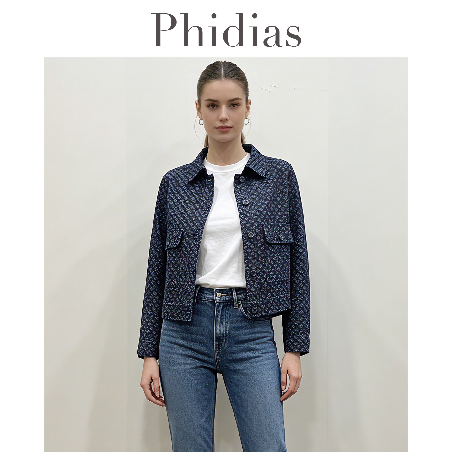 Phidias蓝色小香风牛仔外套女短款2026年春新款休闲百搭薄款上衣