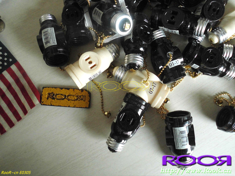 美国 USA Ps P&S 老式 电源 复古工业风格E27灯泡插座 2插位开关