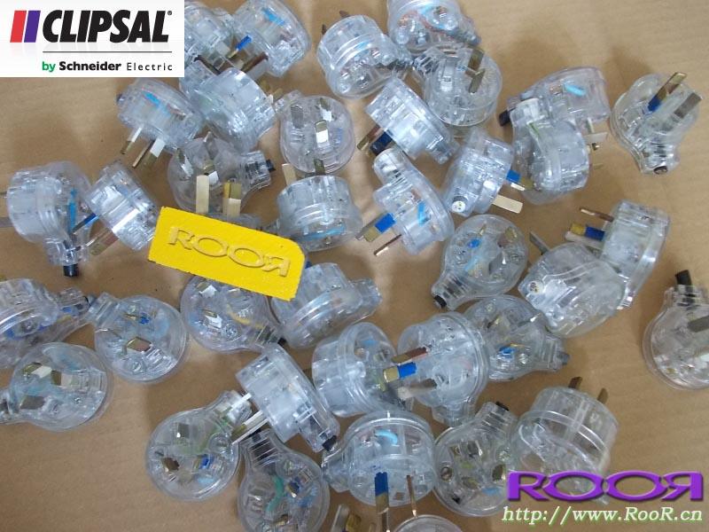 澳洲 奇胜 Clipsal 250v 国标插头 3插国标 非常罕见 水晶外壳