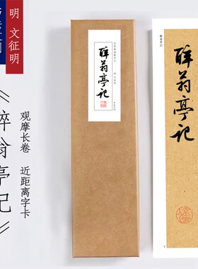 明文征明《醉翁亭记》近距离临摹练字装饰画书法字卡